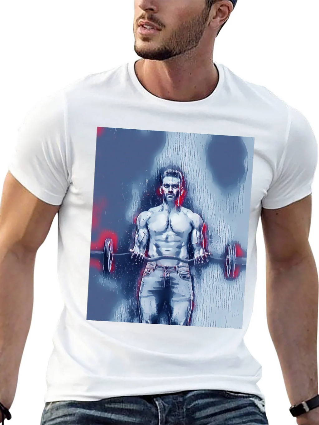 Mens Bodybuilder Graphic Tee - Black product image 12
