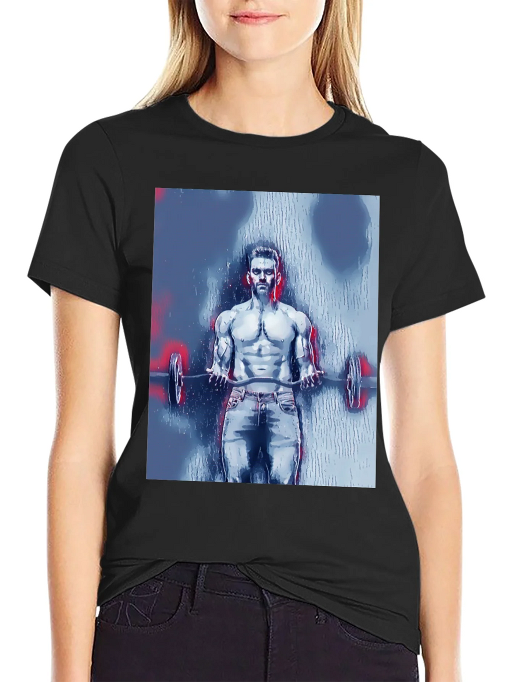 Mens Bodybuilder Graphic Tee - Black product image 2