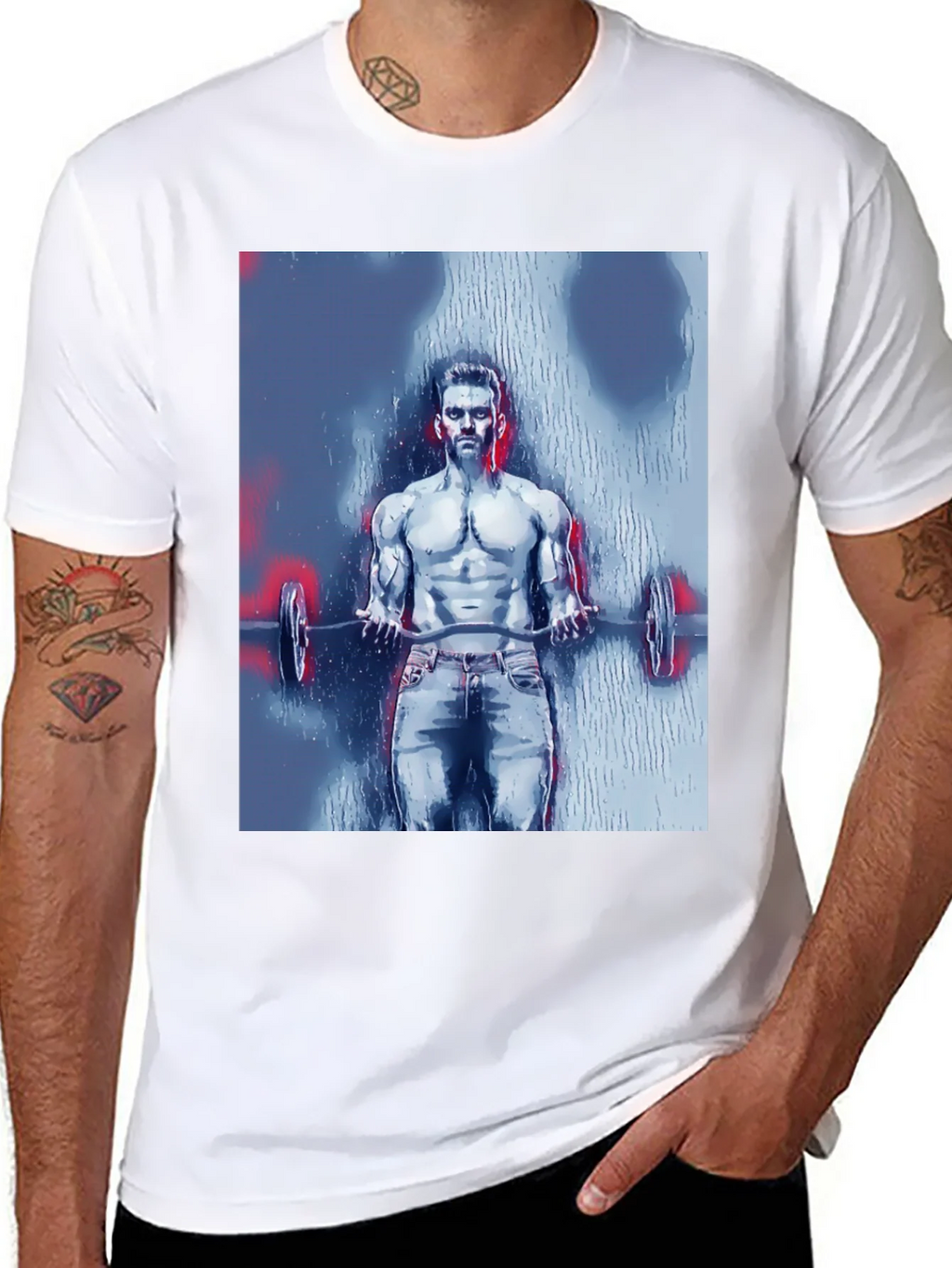 Mens Bodybuilder Graphic Tee - Black product image 7