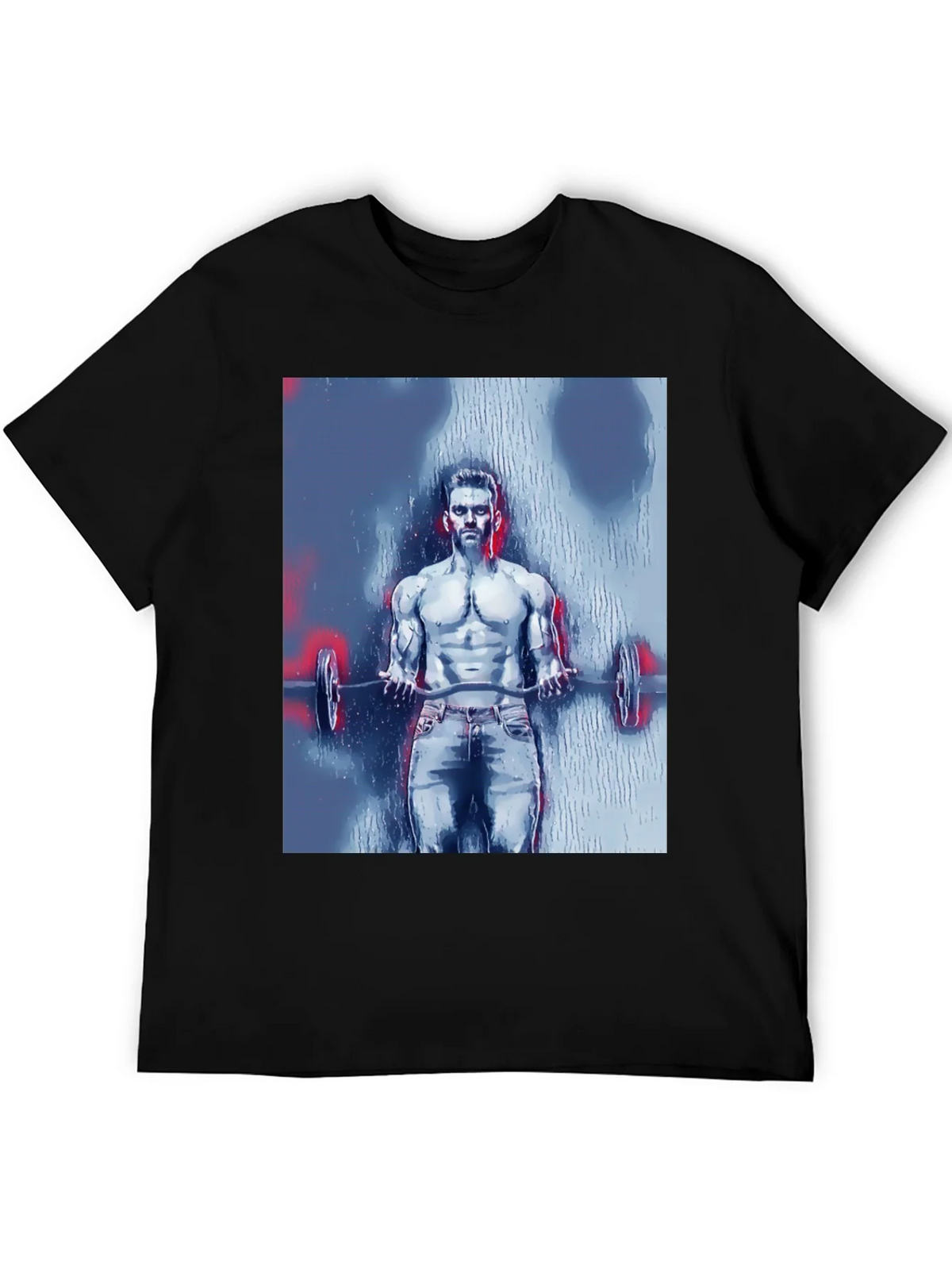 Mens Bodybuilder Graphic Tee - Black product image 5