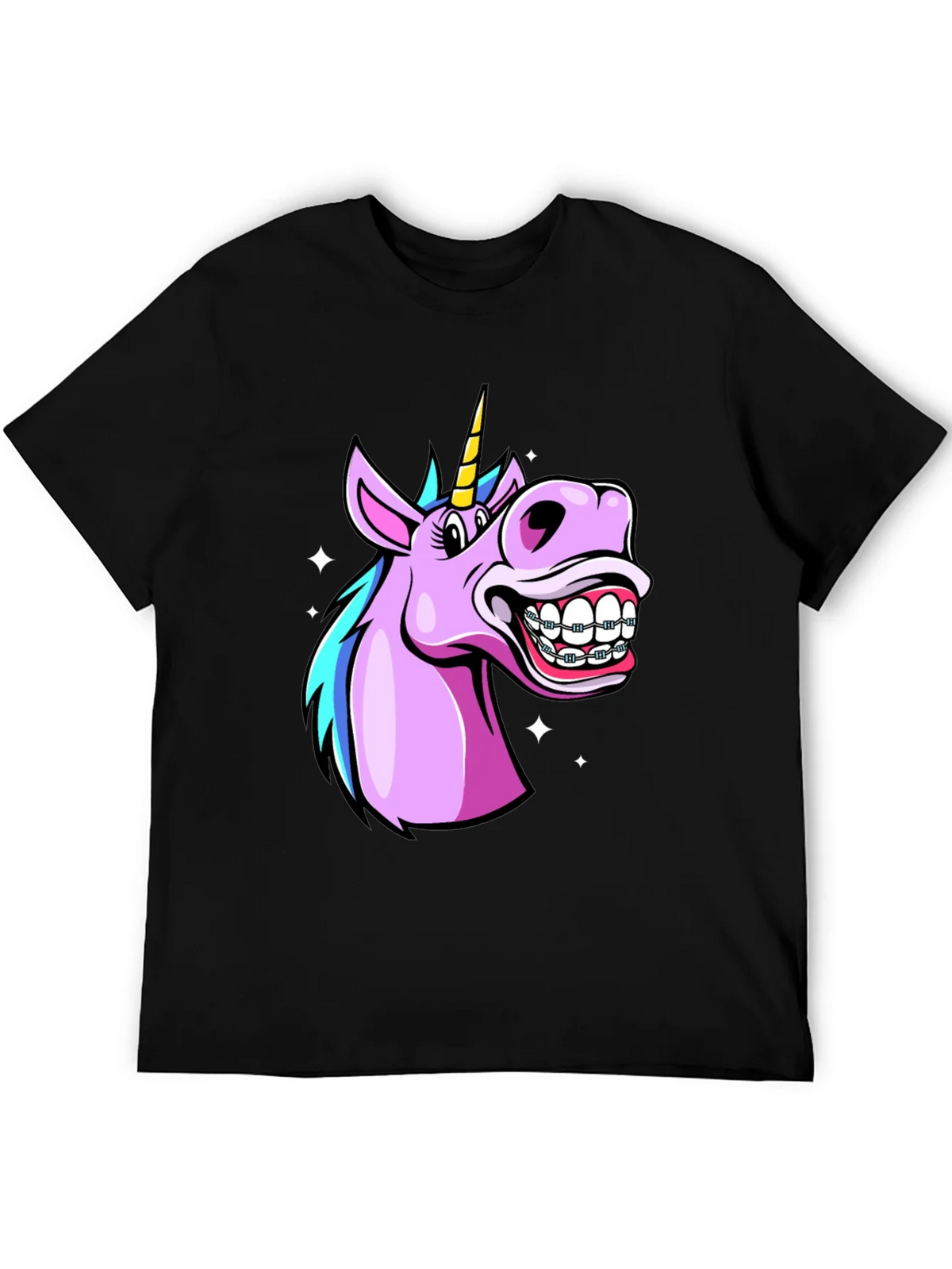 Unicorn Braces Graphic Tee - Funny Cartoon T-Shirt product image 5