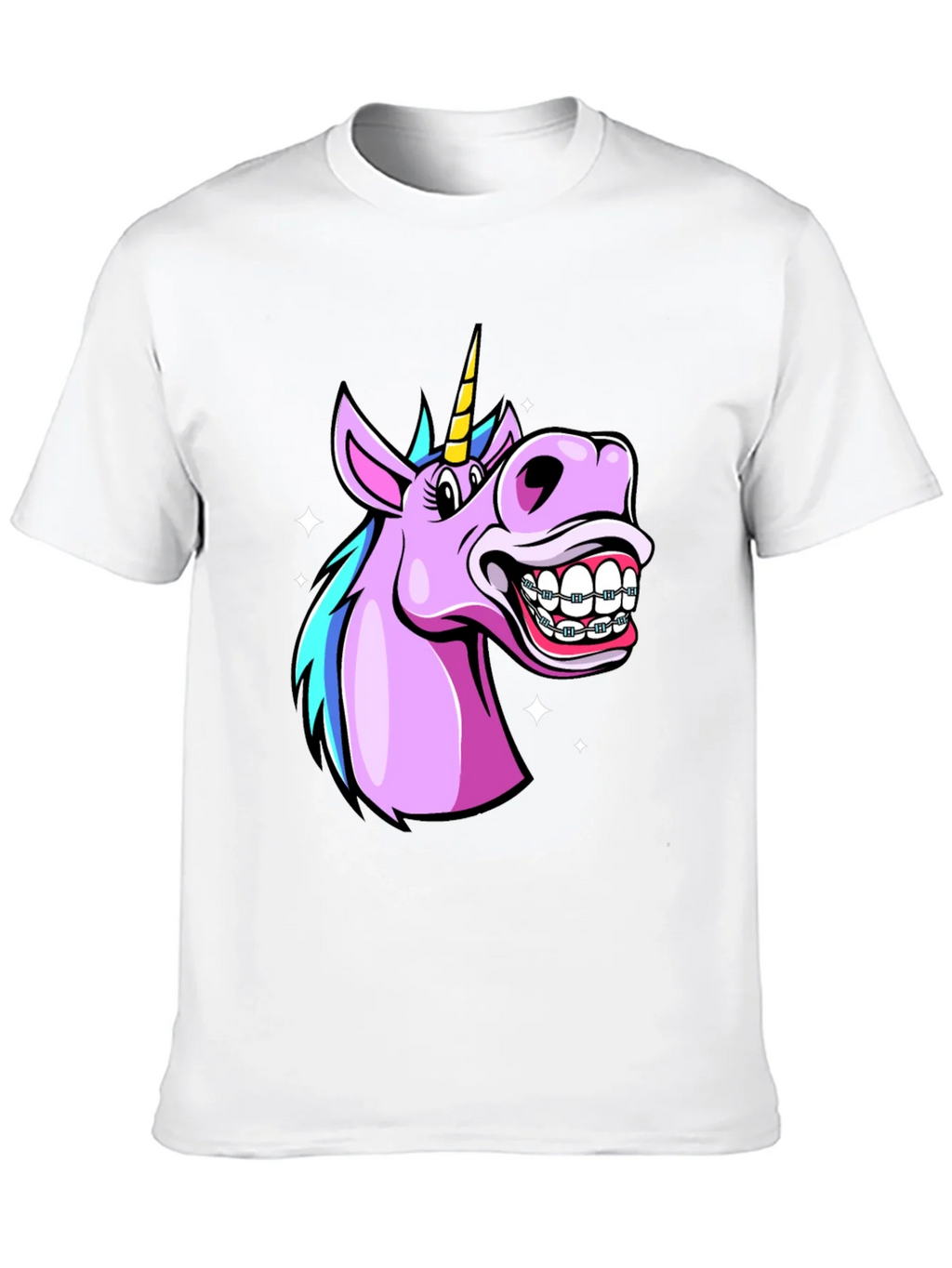 Unicorn Braces Graphic Tee - Funny Cartoon T-Shirt product image 9