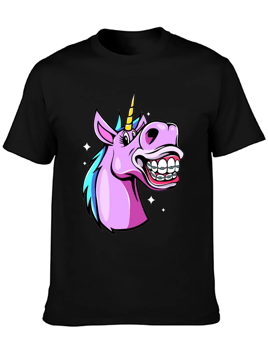 Unicorn Braces Graphic Tee - Funny Cartoon T-Shirt product image 3