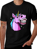 Unicorn Braces Graphic Tee - Funny Cartoon T-Shirt product image 1