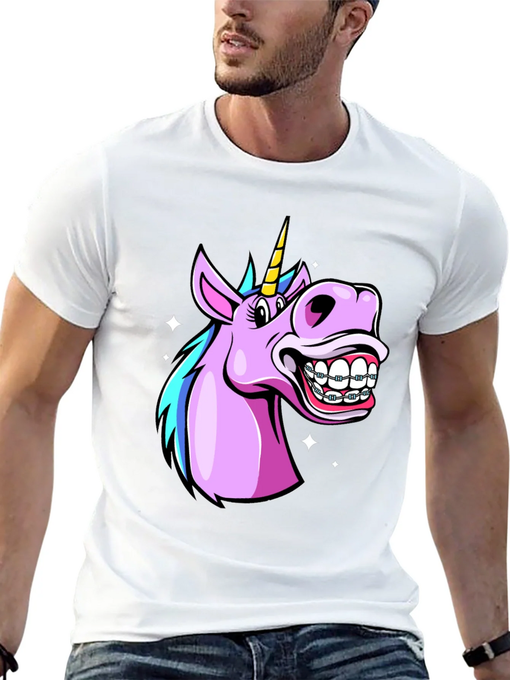 Unicorn Braces Graphic Tee - Funny Cartoon T-Shirt product image 12