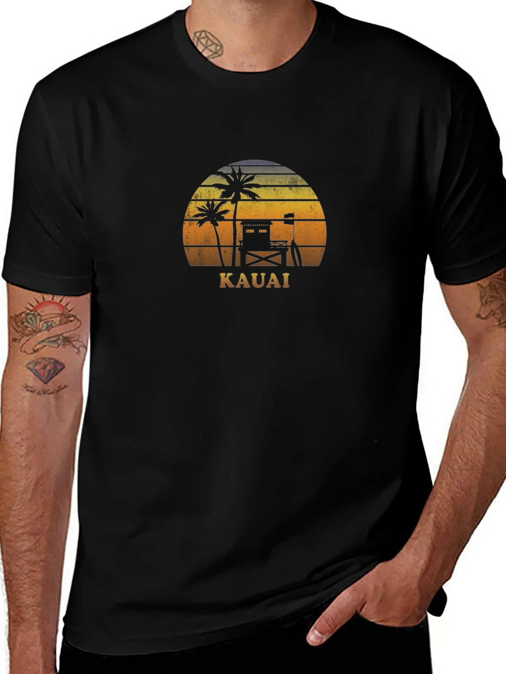 Kauai Sunset Graphic Tee - Tropical Vacation Shirt product image 1