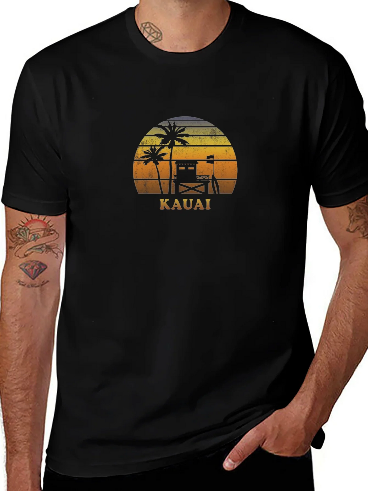 Kauai Sunset Graphic Tee - Tropical Vacation Shirt product image 1