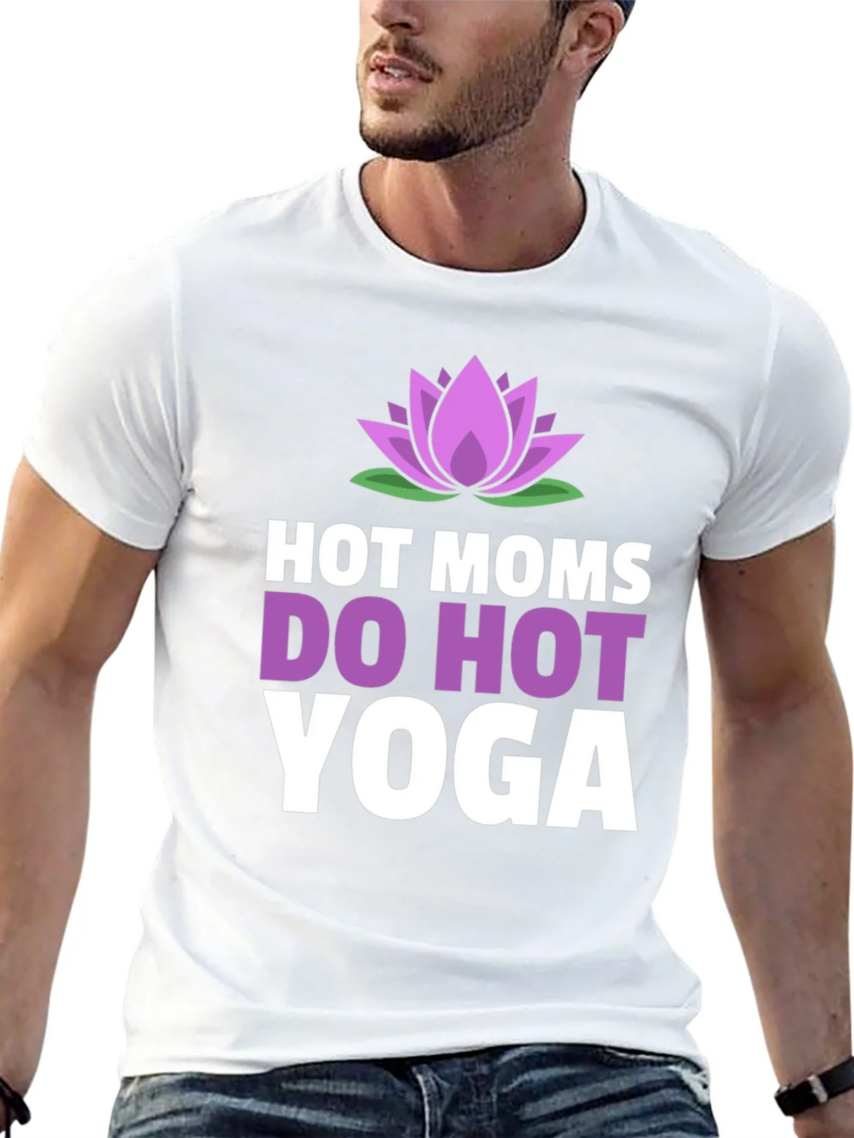 Hot Moms Do Yoga T-Shirt - Lotus Flower Design product image 9