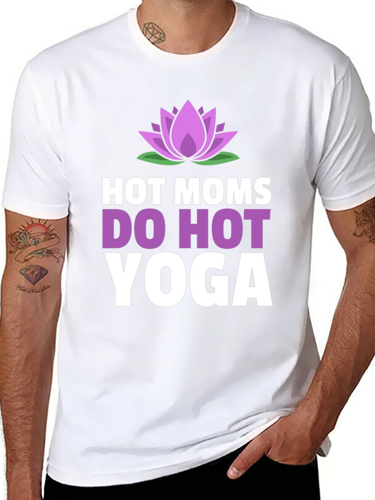 Hot Moms Do Yoga T-Shirt - Lotus Flower Design product image 6