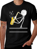 Saxophone Player Stick Figure Graphic Tee product image 1