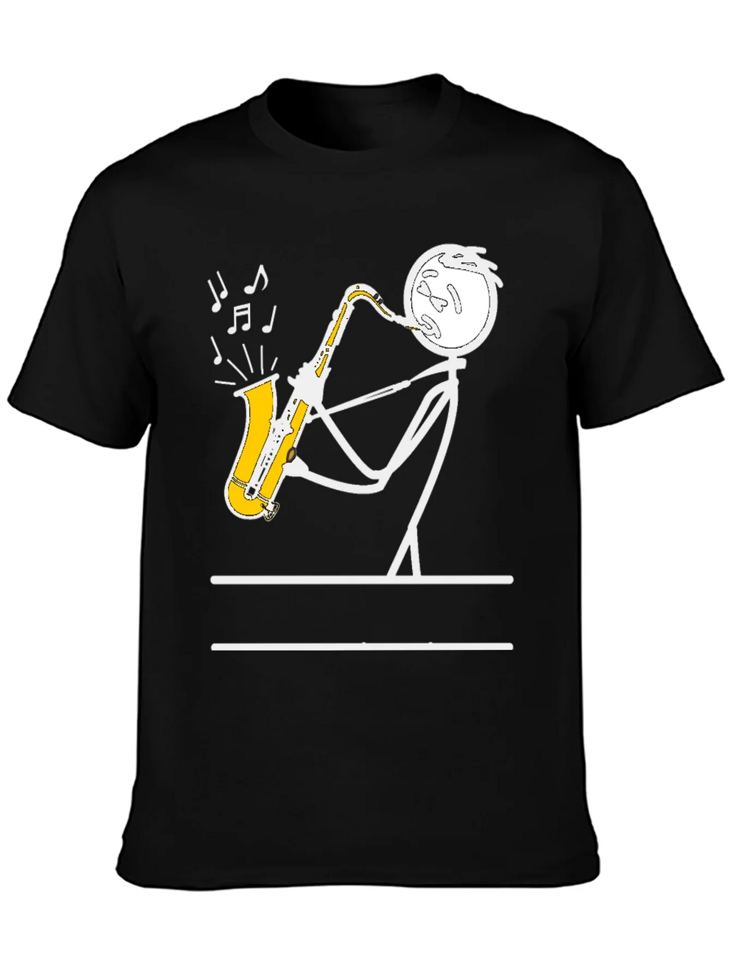 Saxophone Player Stick Figure Graphic Tee product image 3