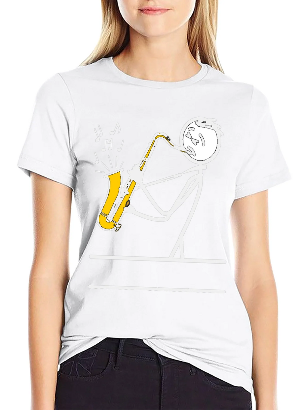 Saxophone Player Stick Figure Graphic Tee product image 8