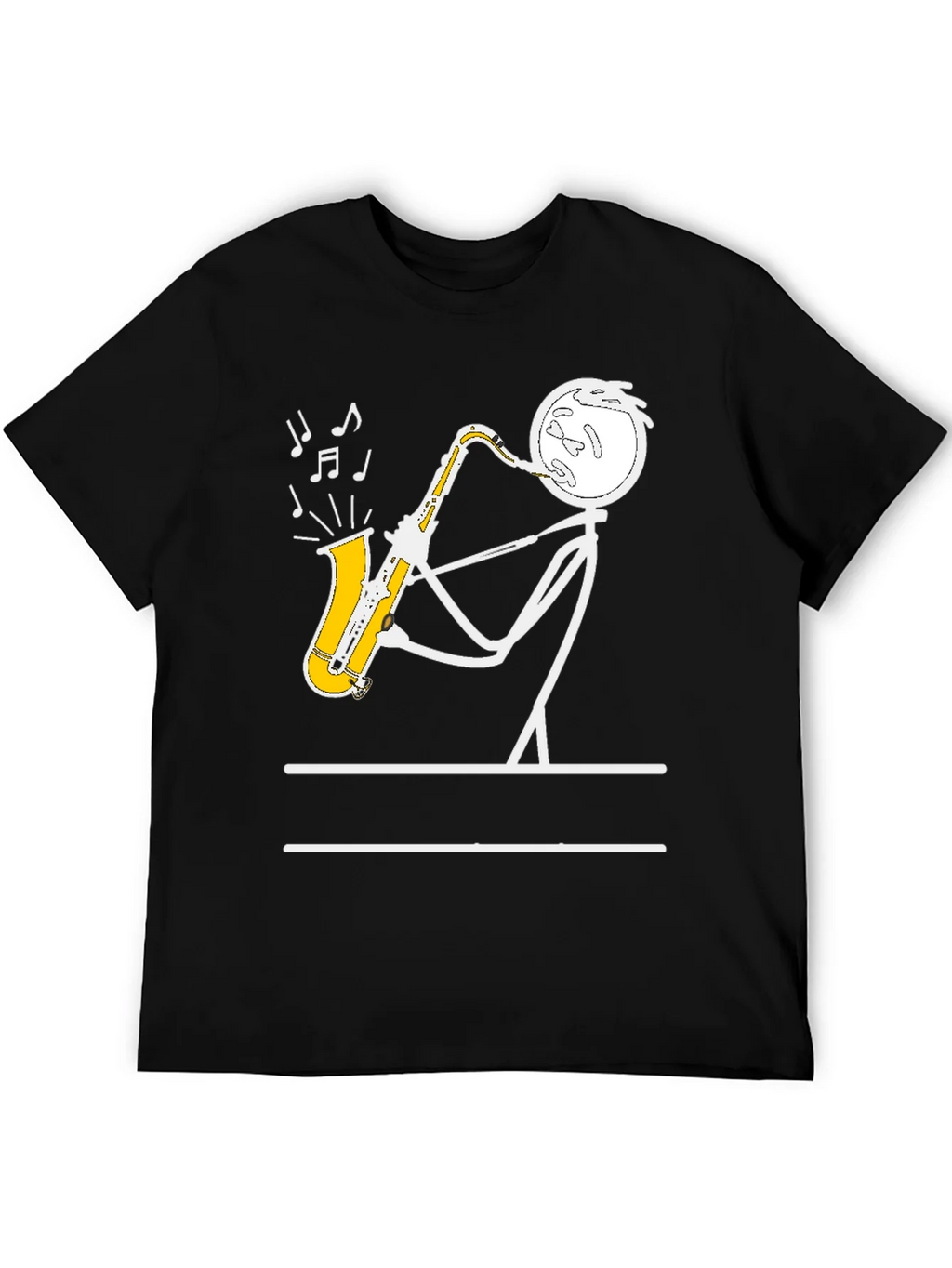 Saxophone Player Stick Figure Graphic Tee product image 5