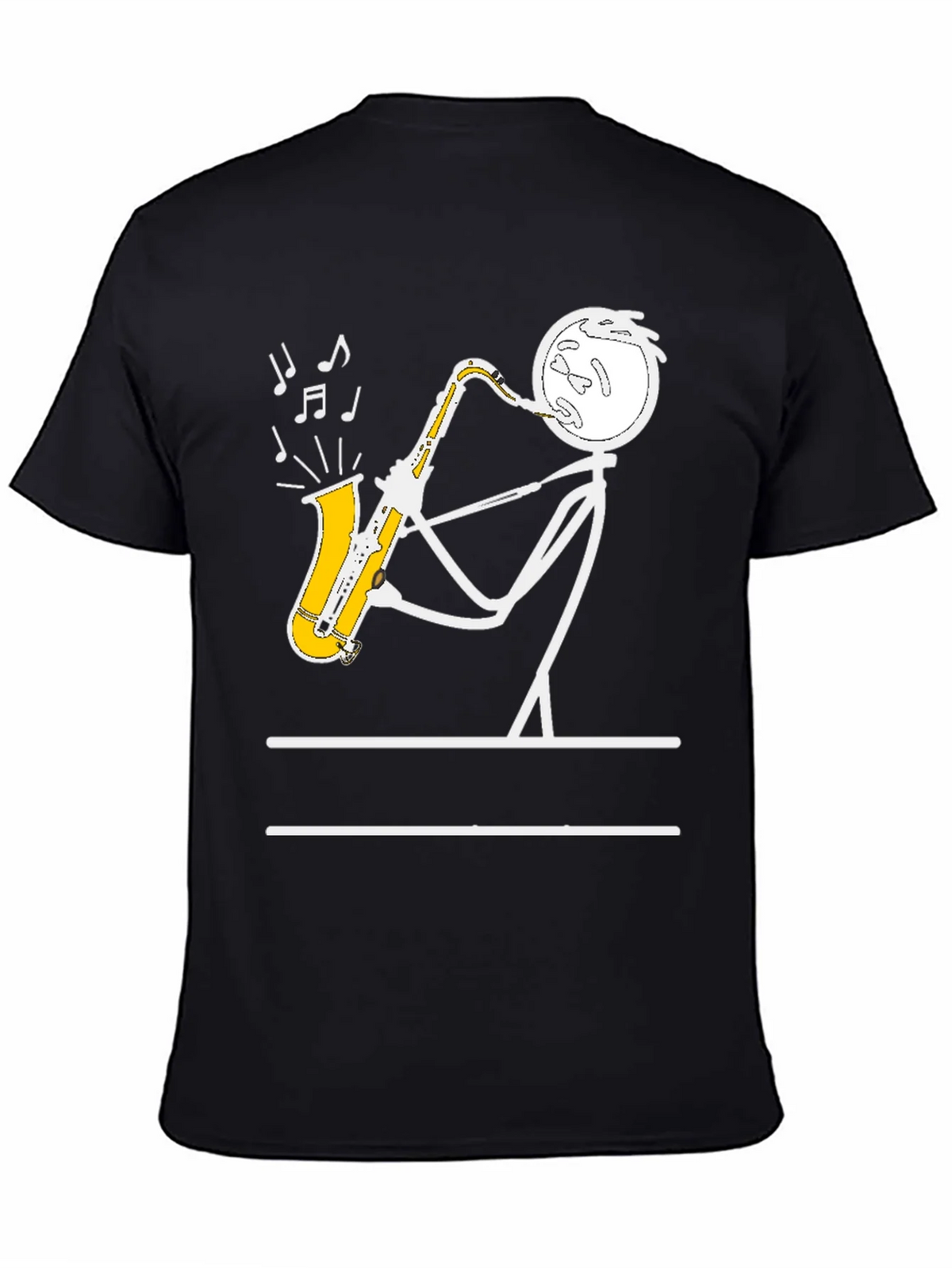 Saxophone Player Stick Figure Graphic Tee product image 4