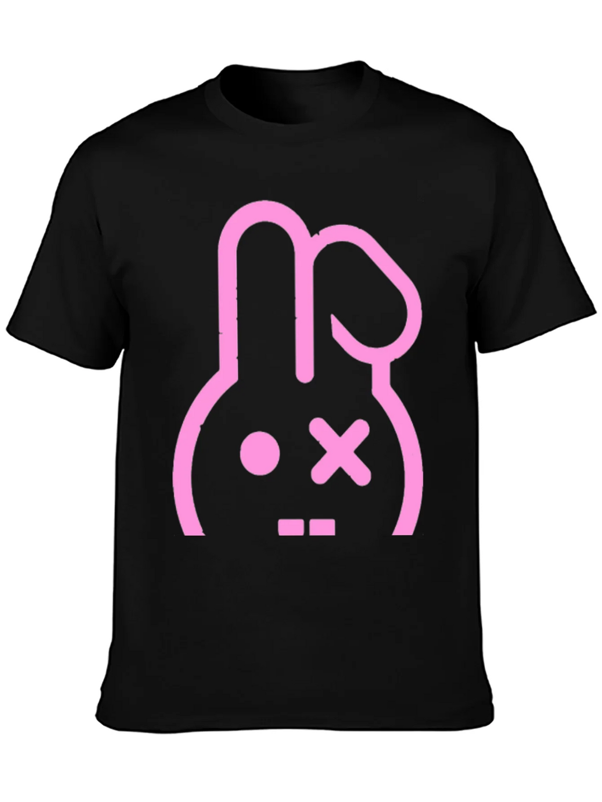 Black T-Shirt with Pink Bunny Graphic product image 3