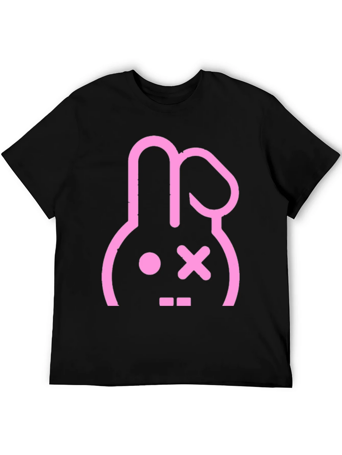 Black T-Shirt with Pink Bunny Graphic product image 5