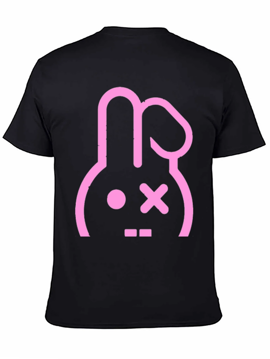 Black T-Shirt with Pink Bunny Graphic product image 4