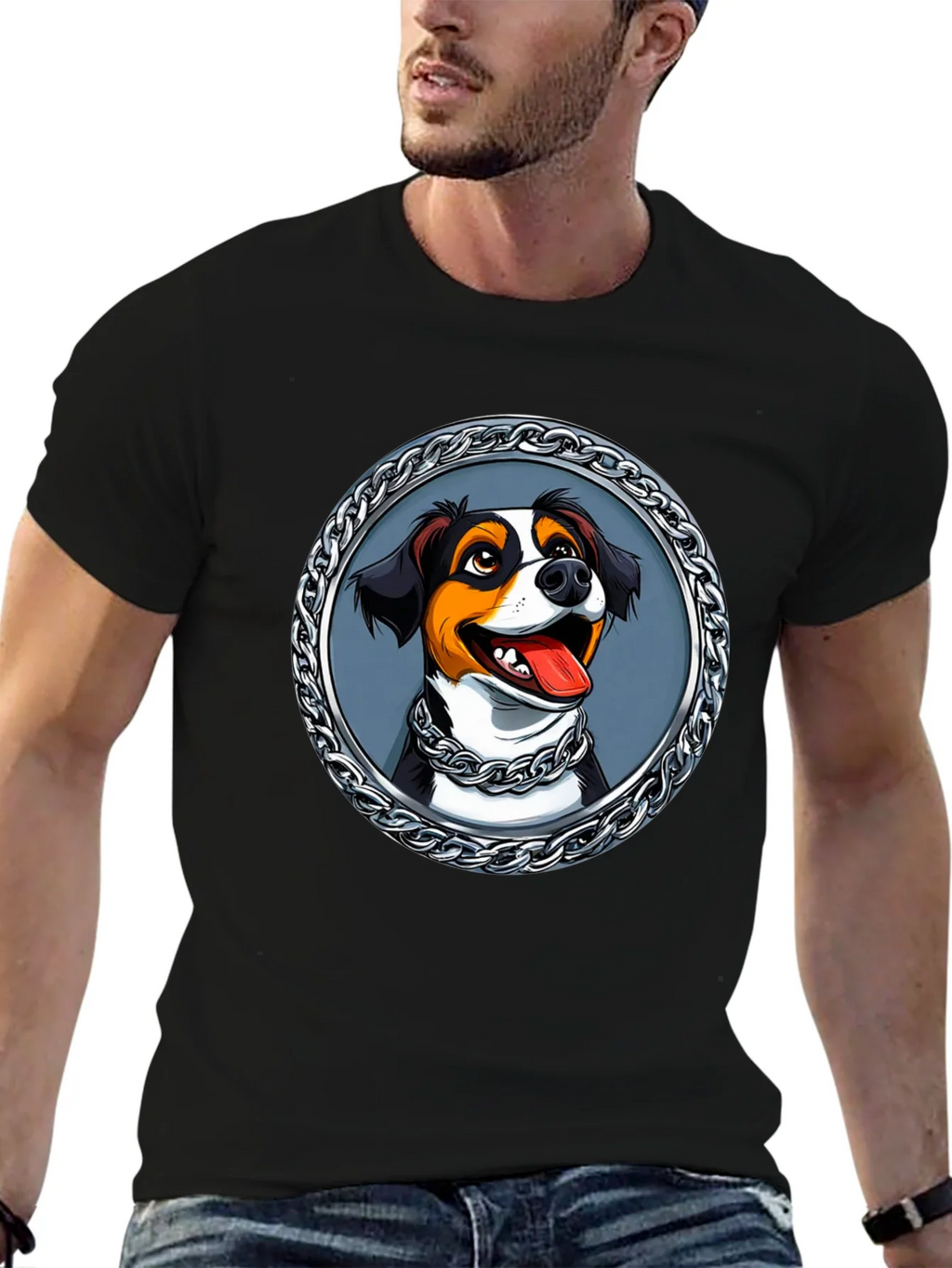 Dog Portrait T-Shirt - Chain Frame Design product image 6