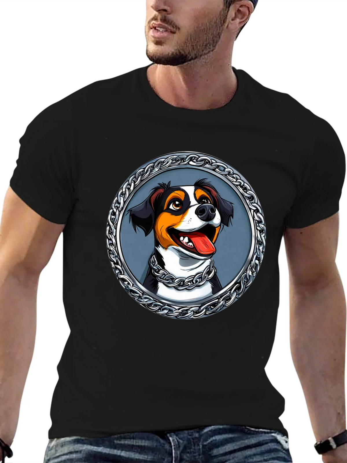 Dog Portrait T-Shirt - Chain Frame Design product image 6