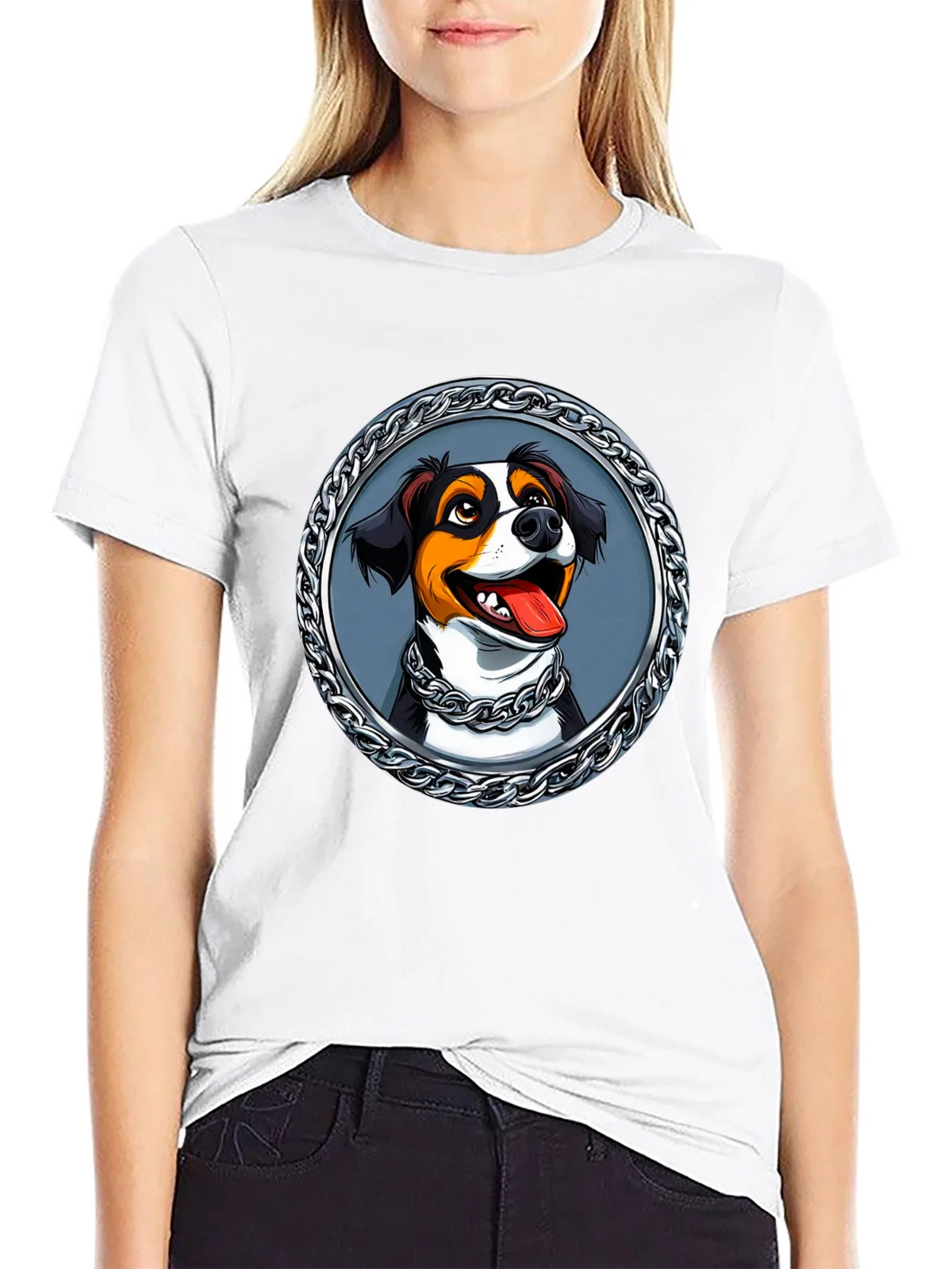 Dog Portrait T-Shirt - Chain Frame Design product image 8