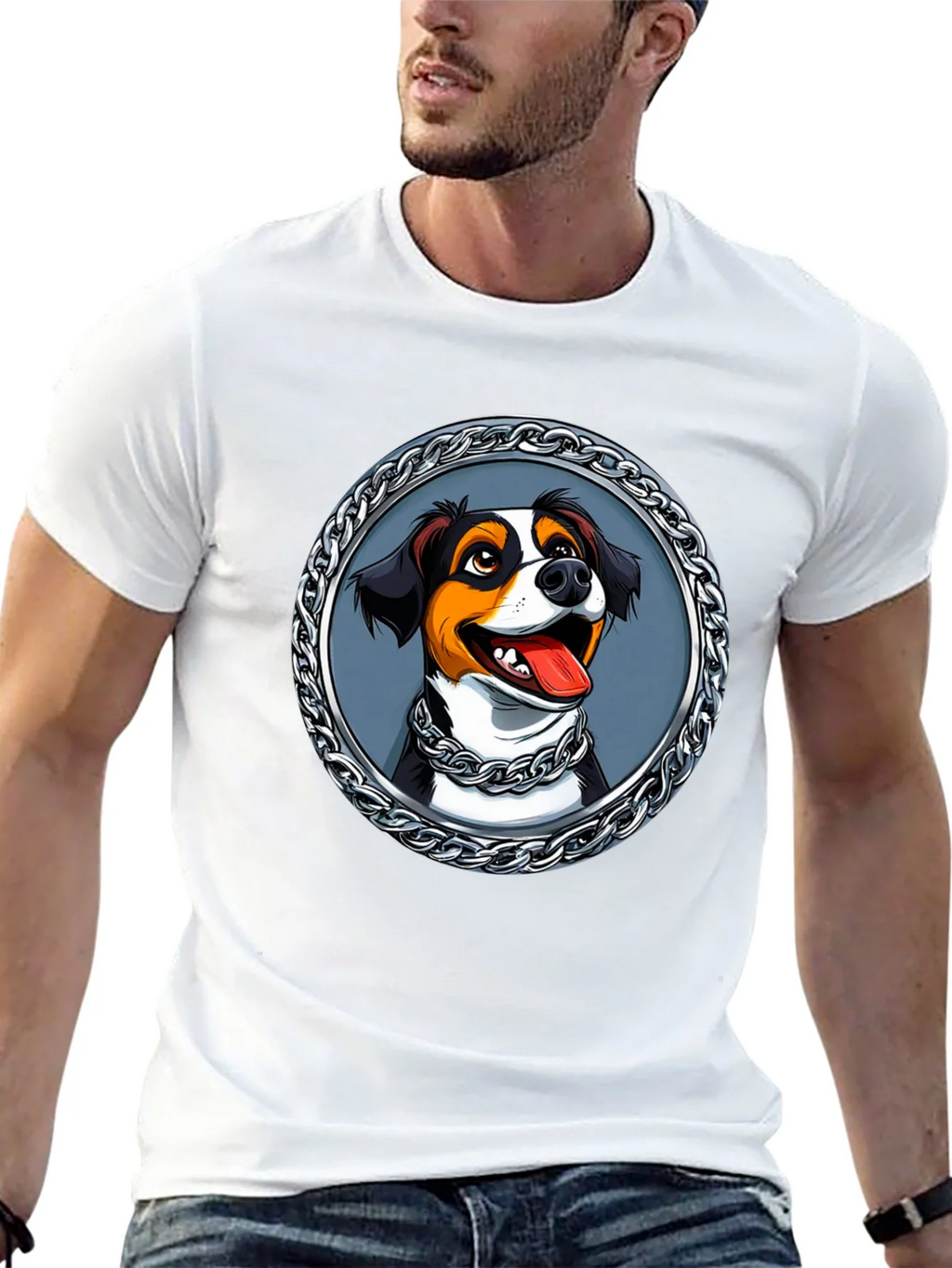 Dog Portrait T-Shirt - Chain Frame Design product image 12