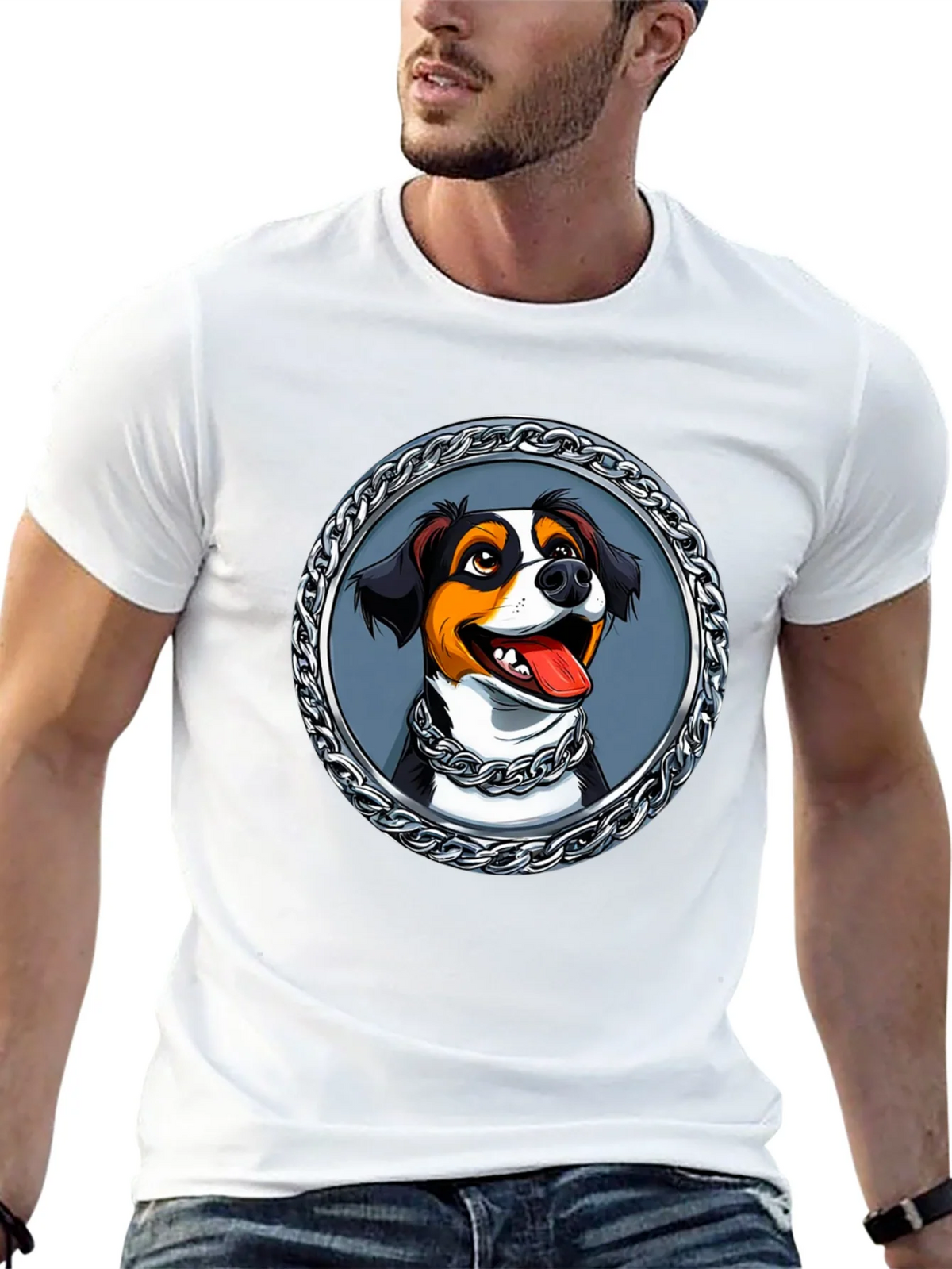 Dog Portrait T-Shirt - Chain Frame Design product image 12