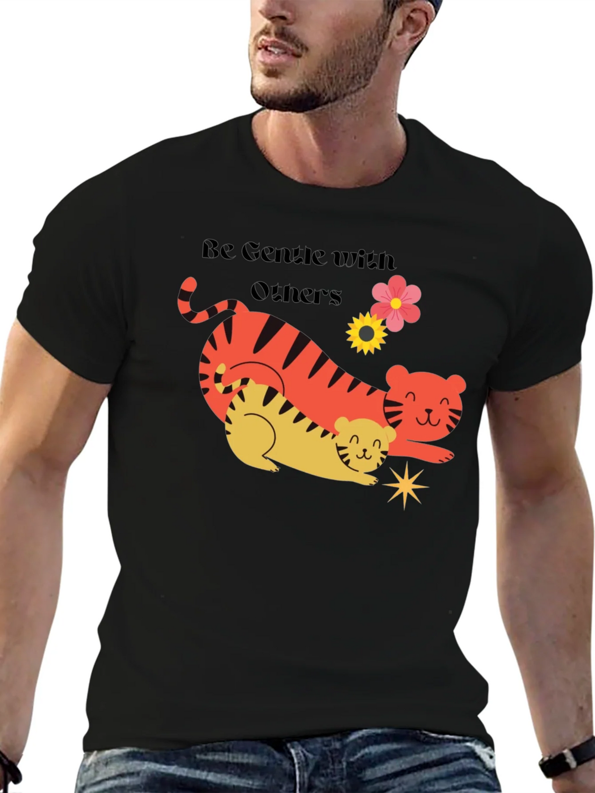 Gentle Tigers Graphic Tee - Soft Black Shirt product image 3