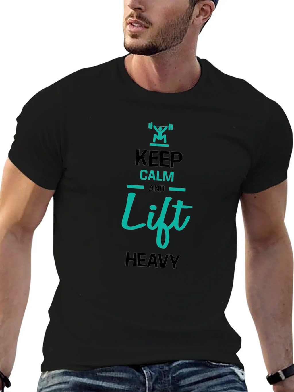 Keep Calm and Lift Heavy Graphic T-Shirt product image 5
