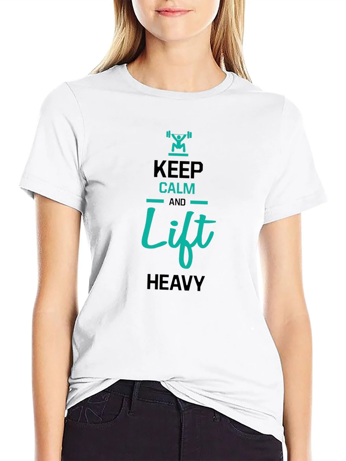 Keep Calm and Lift Heavy Graphic T-Shirt product image 7