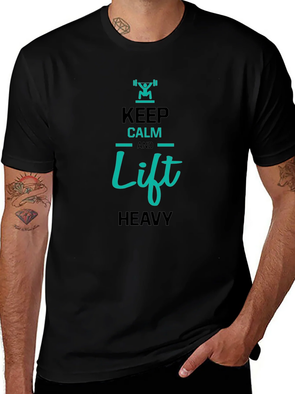 Keep Calm and Lift Heavy Graphic T-Shirt product image 1