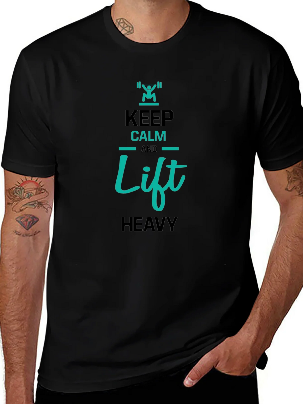 Keep Calm and Lift Heavy Graphic T-Shirt product image 1
