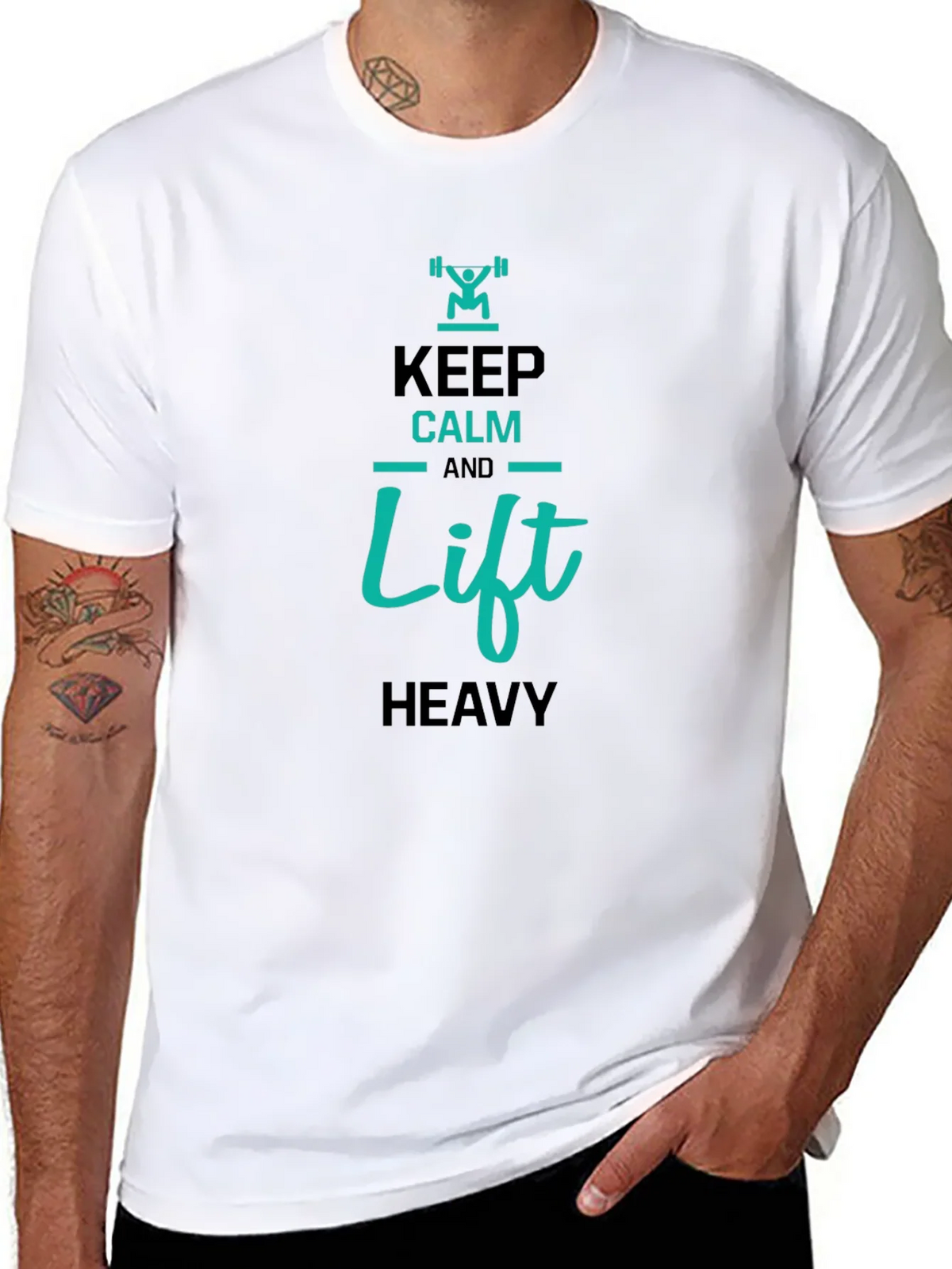 Keep Calm and Lift Heavy Graphic T-Shirt product image 6