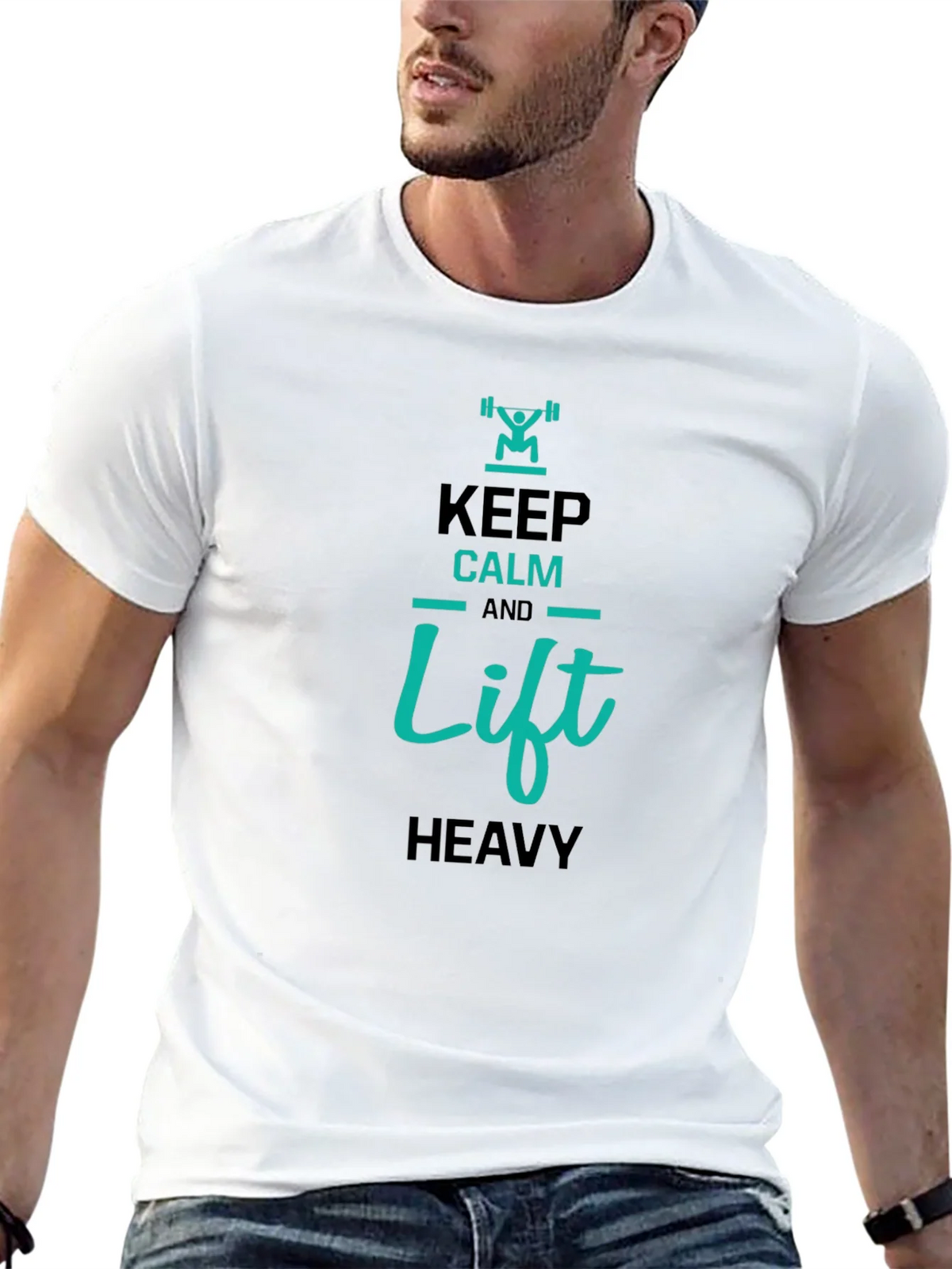 Keep Calm and Lift Heavy Graphic T-Shirt product image 11