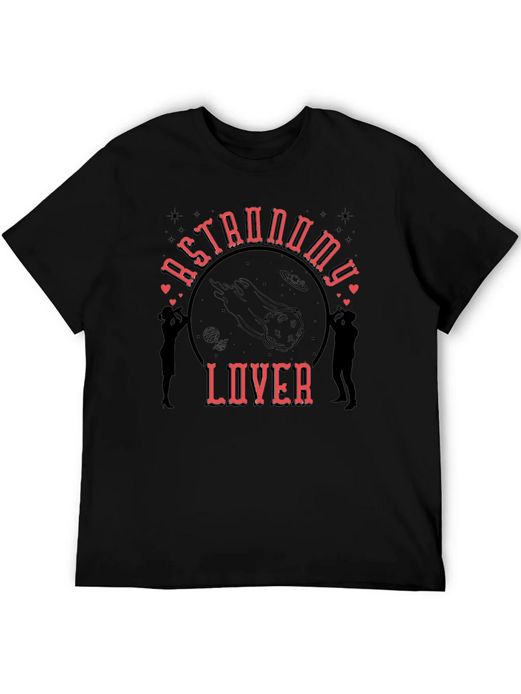 Astronomy Lover Graphic Tee - Black Cotton T-Shirt product image 3