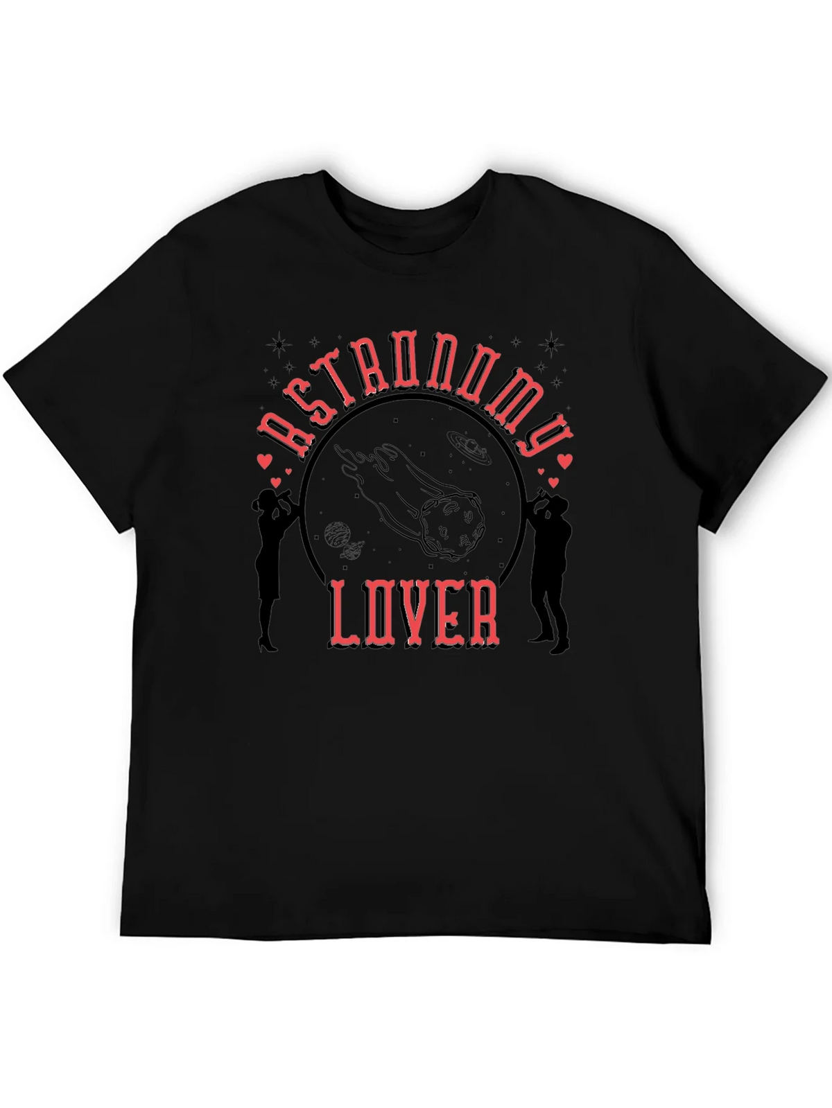 Astronomy Lover Graphic Tee - Black Cotton T-Shirt product image 3