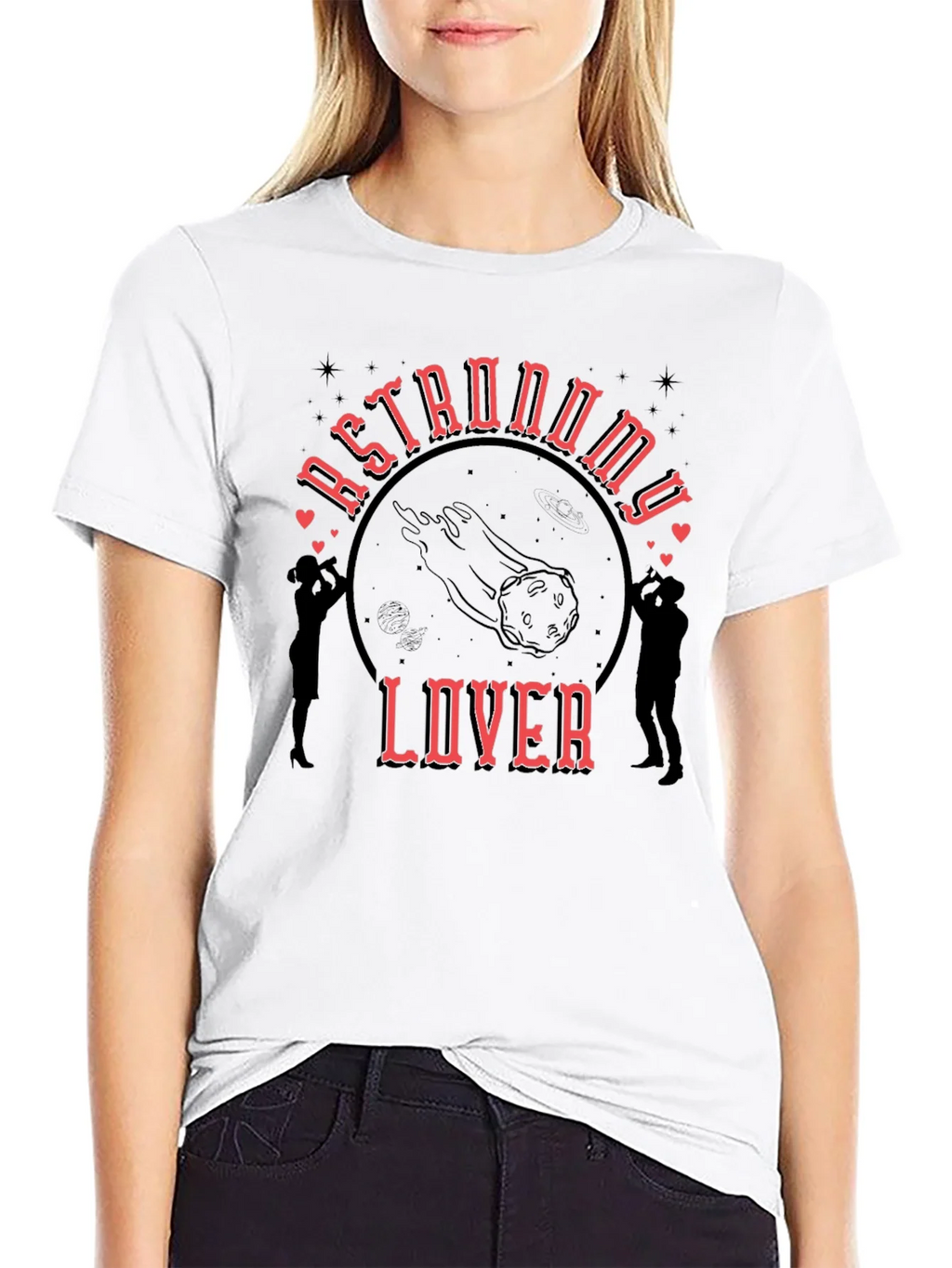 Astronomy Lover Graphic Tee - Black Cotton T-Shirt product image 4