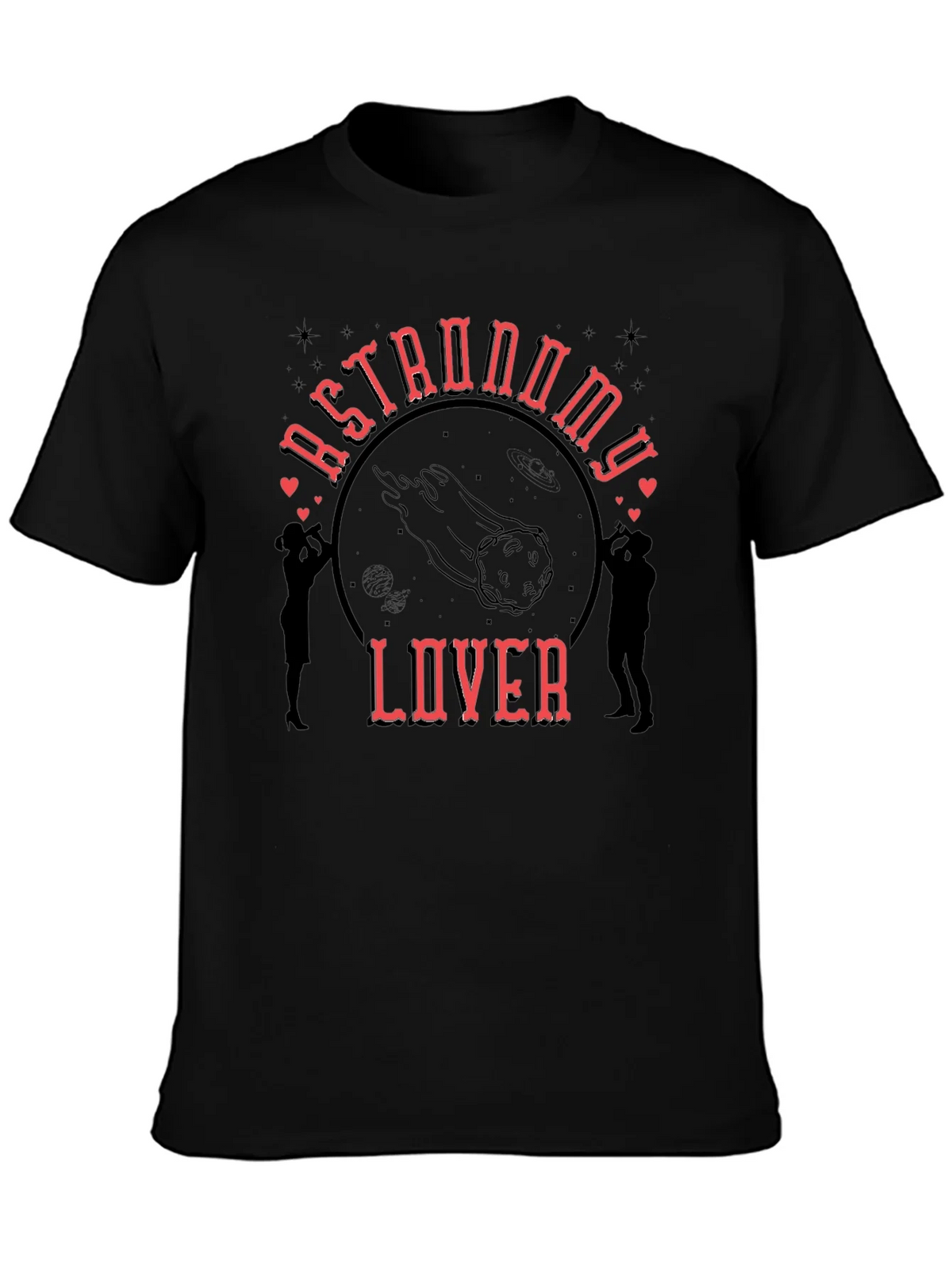 Astronomy Lover Graphic Tee - Black Cotton T-Shirt product image 2