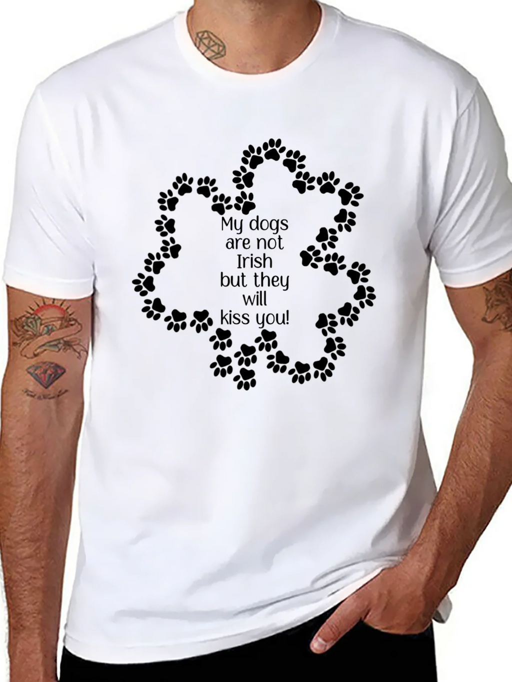 Irish Kiss Dog Paw T-Shirt - Black product image 7