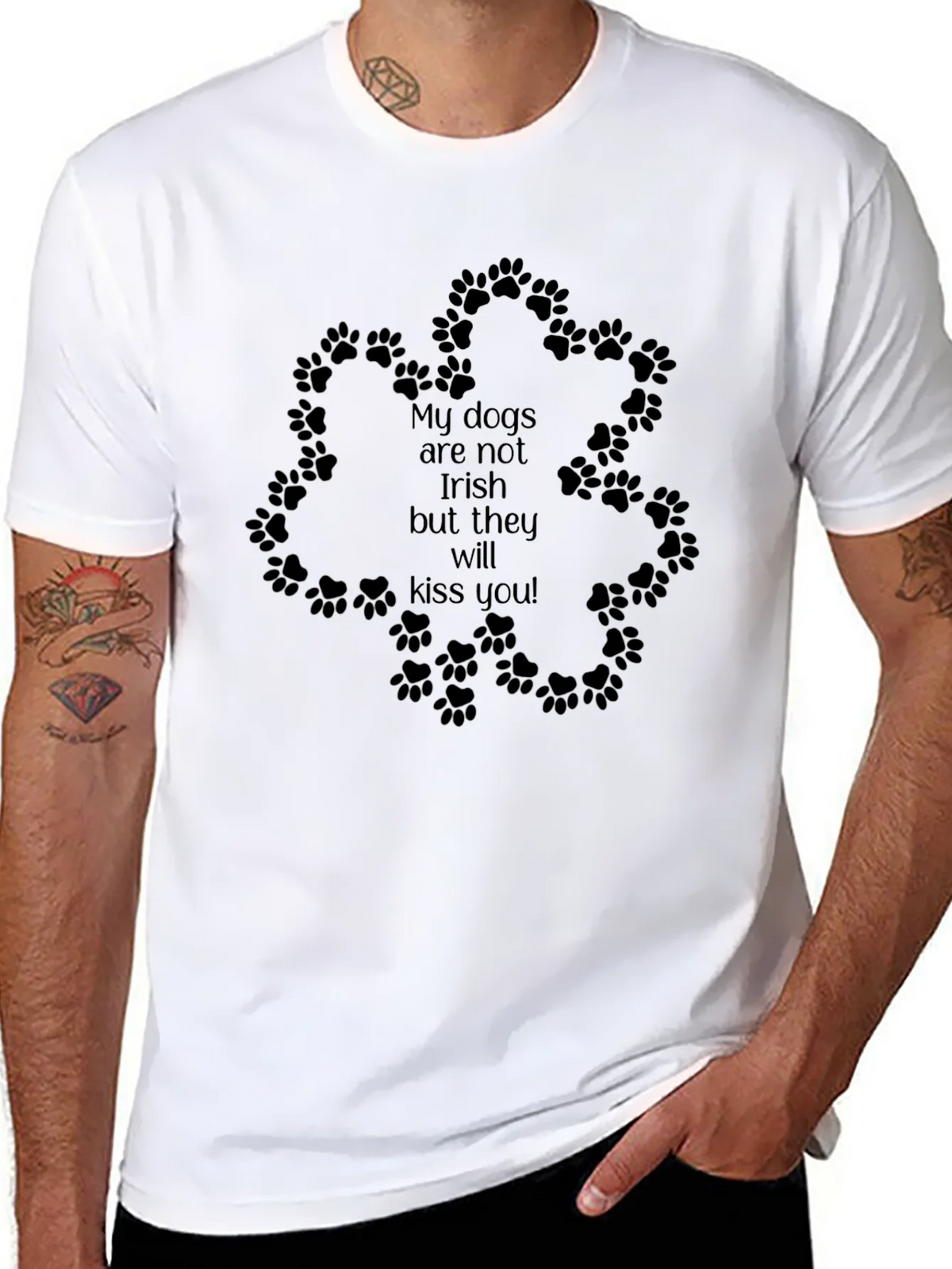 Irish Kiss Dog Paw T-Shirt - Black product image 7