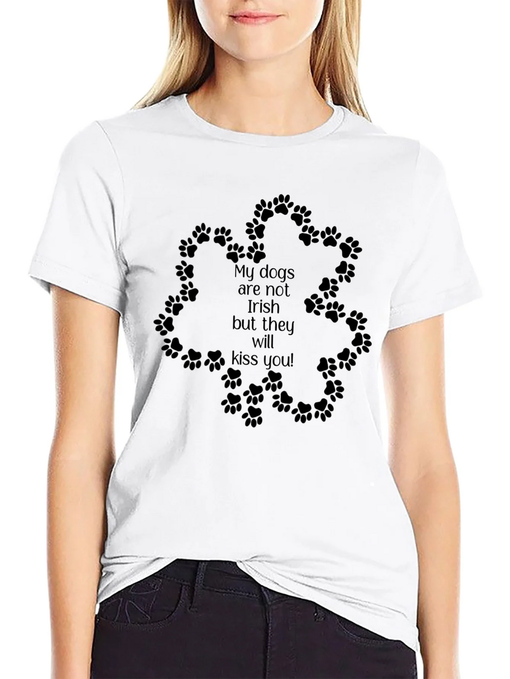 Irish Kiss Dog Paw T-Shirt - Black product image 8