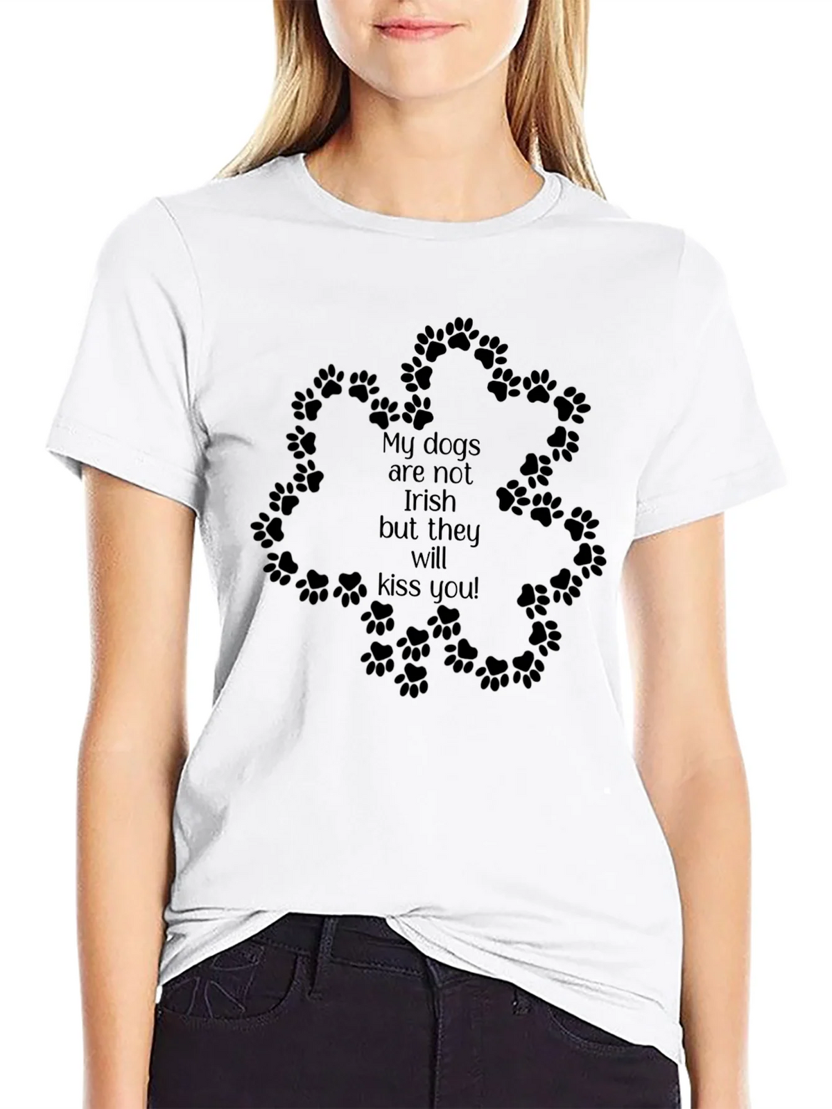 Irish Kiss Dog Paw T-Shirt - Black product image 8