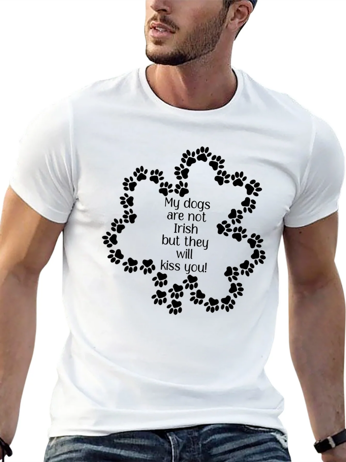 Irish Kiss Dog Paw T-Shirt - Black product image 12