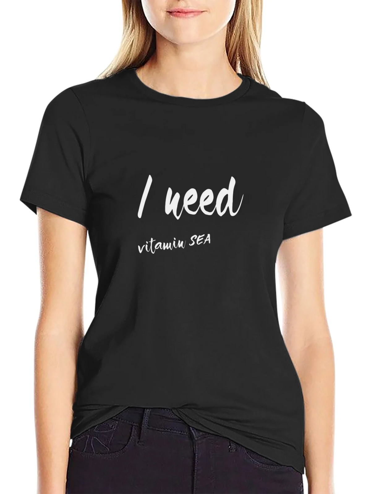 I Need Vitamin Sea Black T-Shirt product image 2