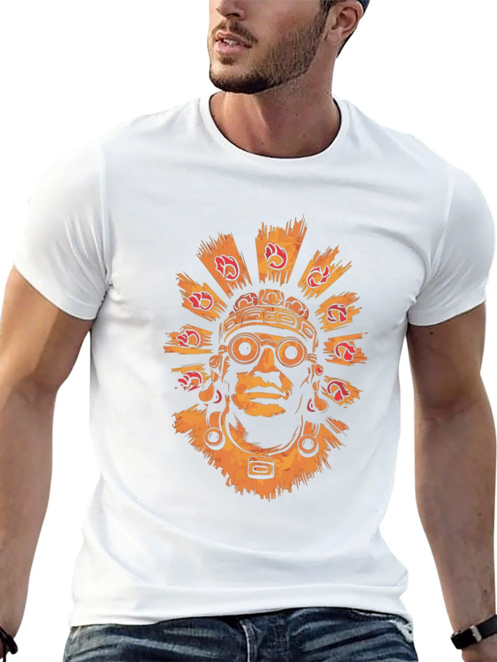 Aztec Warrior Graphic Tee - Stylish Black T-Shirt product image 12