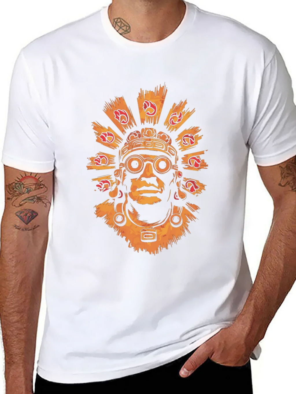 Aztec Warrior Graphic Tee - Stylish Black T-Shirt product image 7