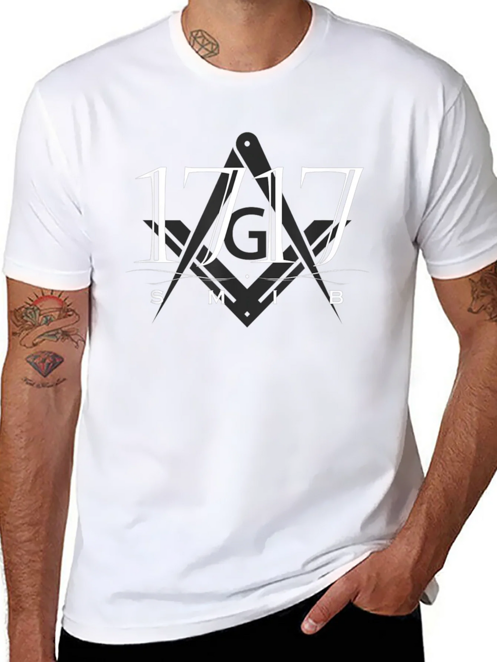 1717 Masonic Symbol T-Shirt - Black product image 7