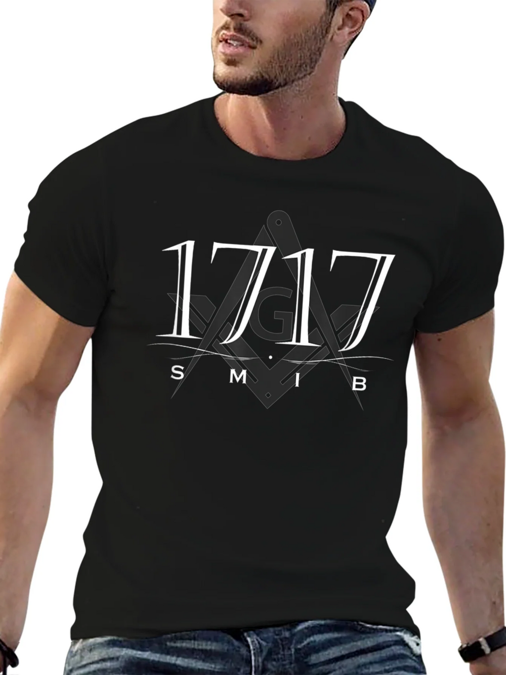 1717 Masonic Symbol T-Shirt - Black product image 6