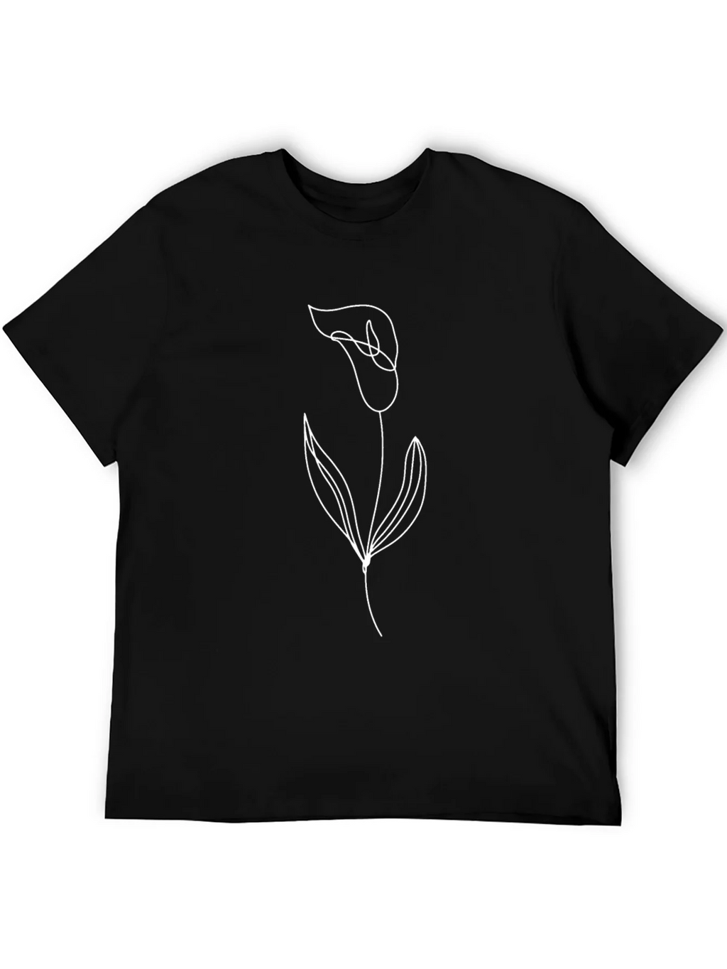 Minimalist Calla Lily Black Tee product image 1