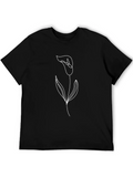 Minimalist Calla Lily Black Tee product image 1
