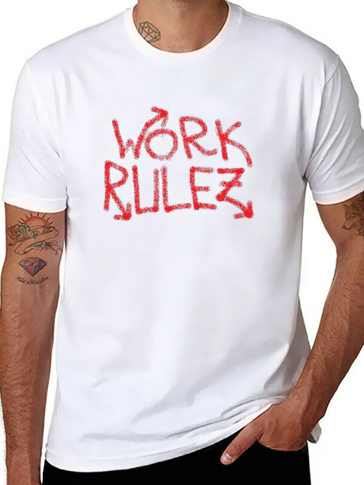 Work Rulez T-Shirt - Red Graphic Tee product image 7
